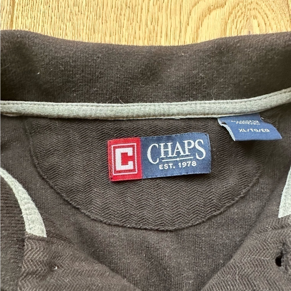 CHAPS BLACK SHIRT SLEEVE POLO - XL - Picture 11 of 14